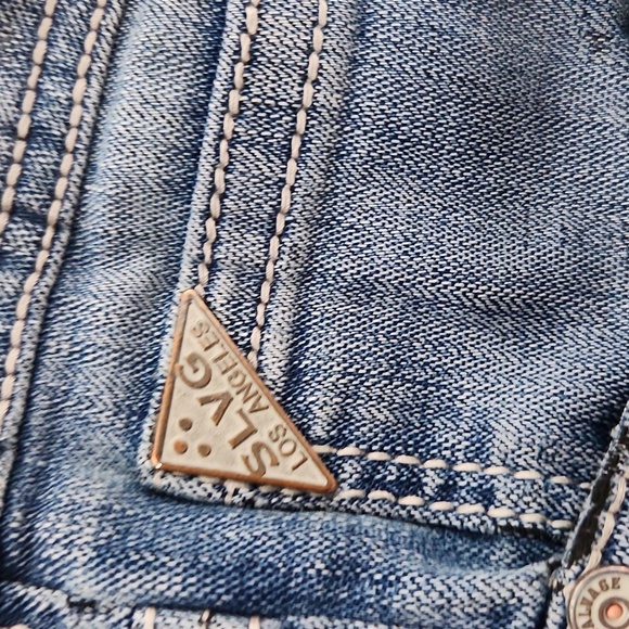 Salvage Anarchy Jeans Mens Buckle Relaxed Straight 34 Distressed distroyed - Picture 4 of 16